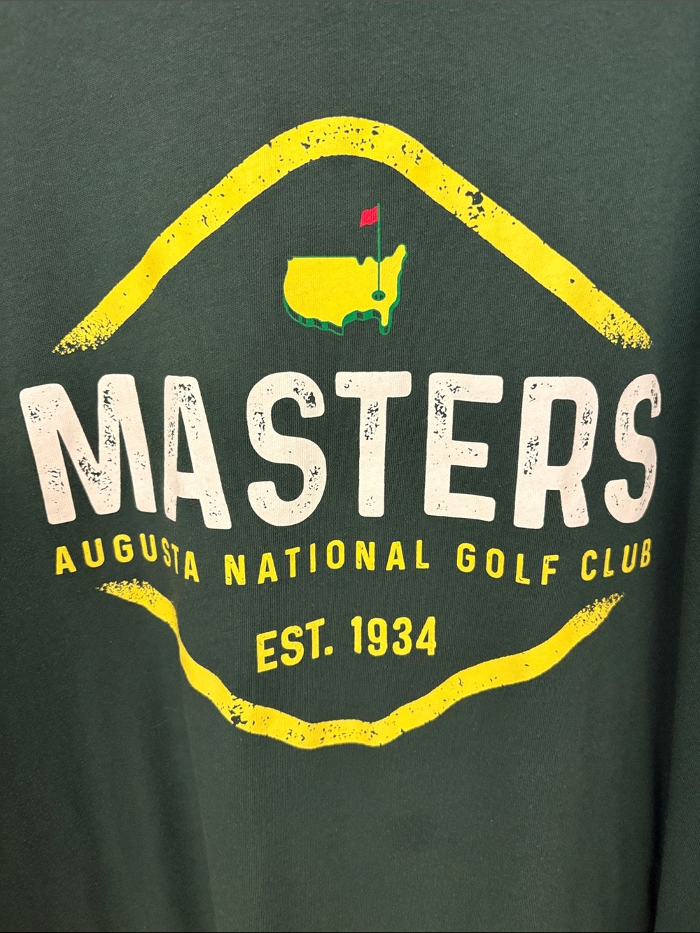 Masters Dark Green Short Sleeve Tee with Yellow & White Logo XXL - Picture 2 of 3